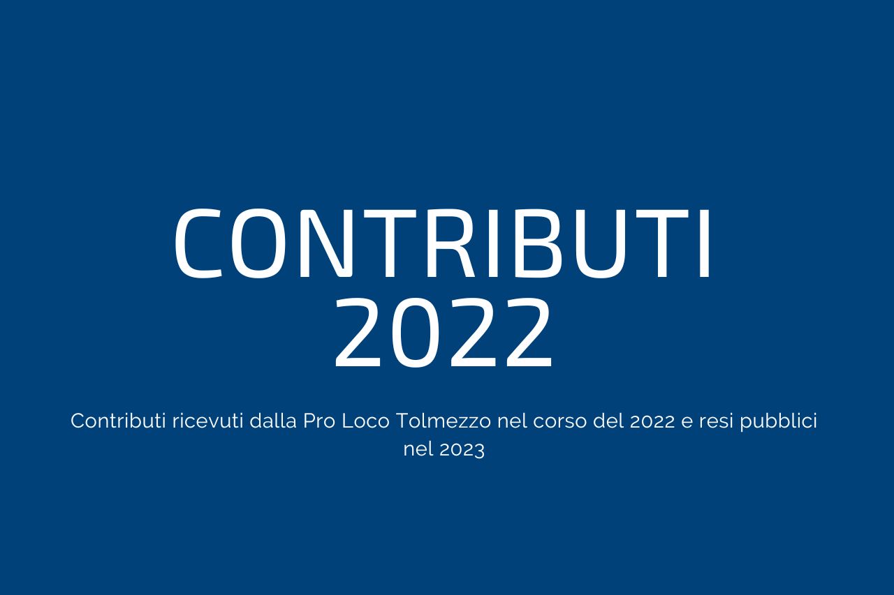 Contributi 2022 Pro Loco Tolmezzo